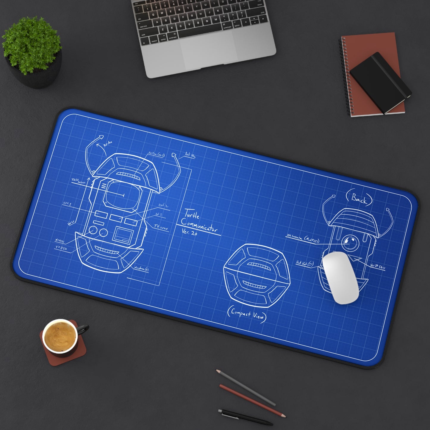 16" × 32" Blueprint Communicator Desk Mat